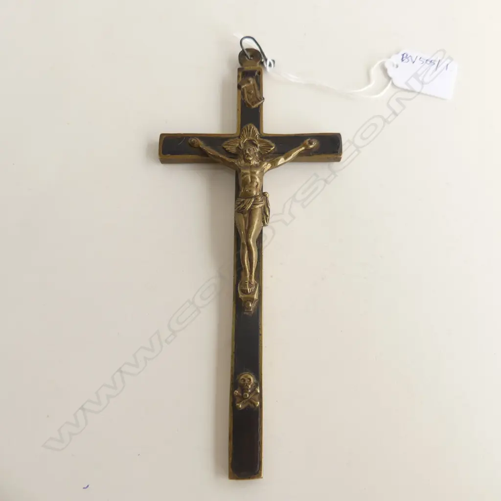 VINTAGE BRASS CRUCIFIX H.205mm Image 1++