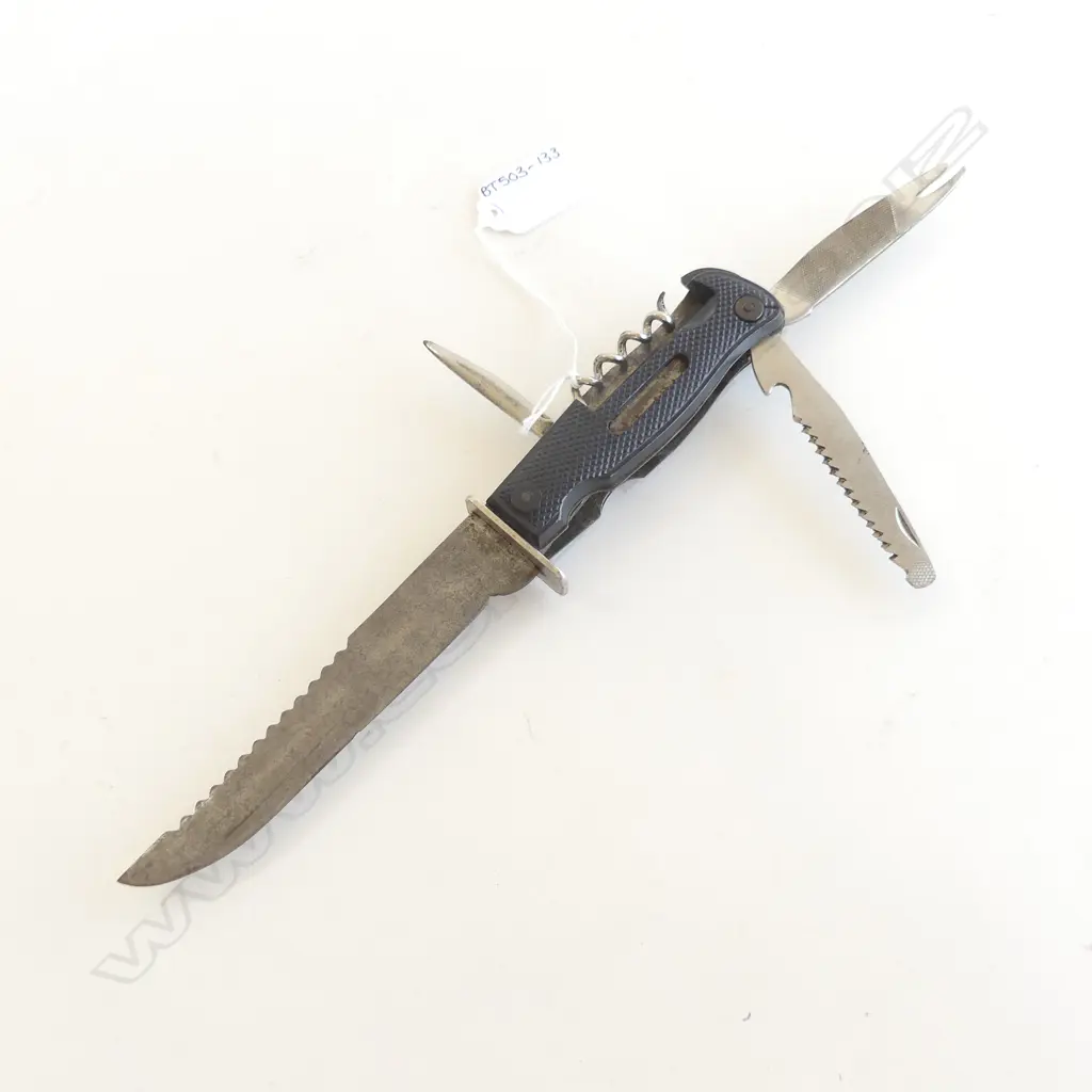 GERMAN COMBINATION KNIFE, INCL 4 ATTACHMENTS, SOLINGEN L. 230MM Image 1++