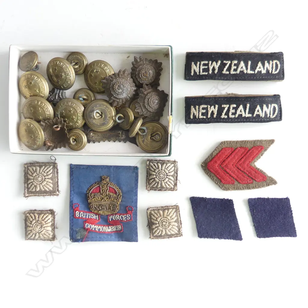 BAG OF WW2 BATTLE DRESS BADGES BUTTONS ETC Image 1++