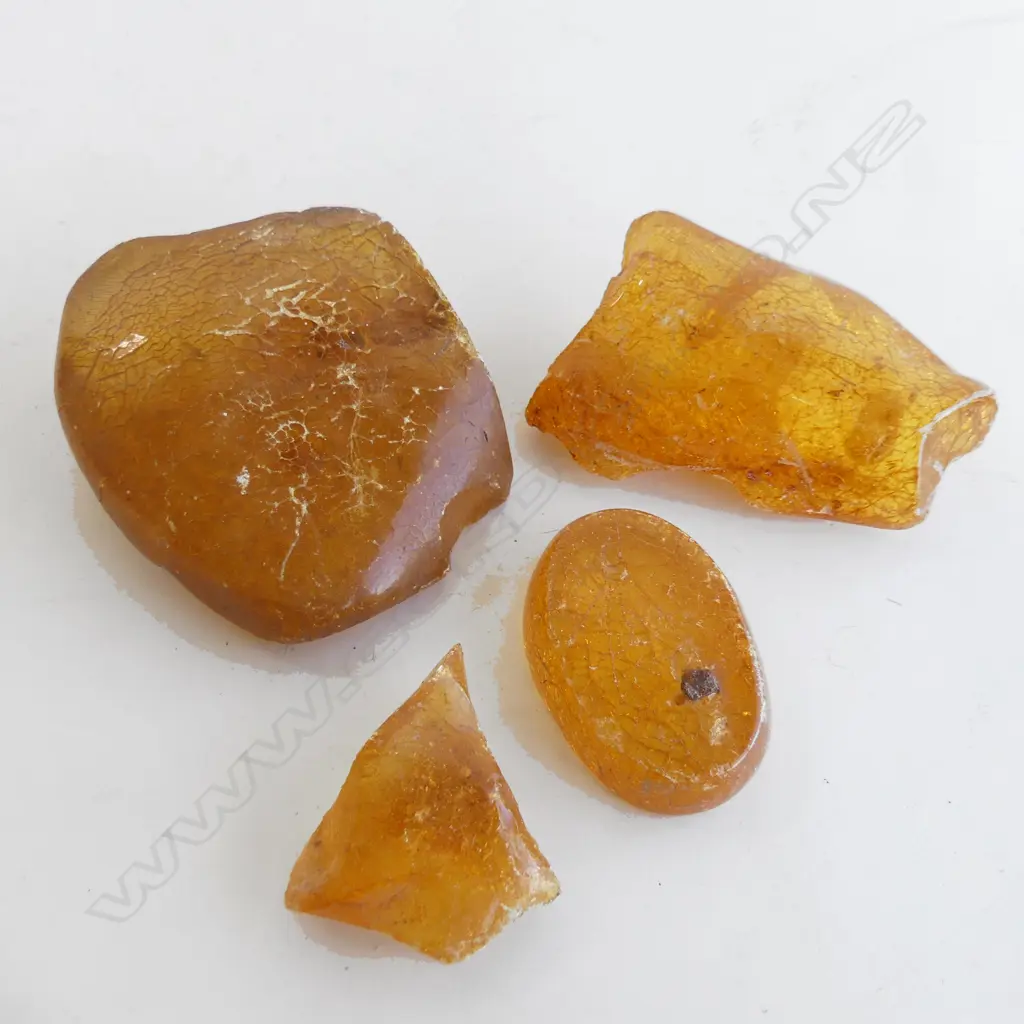 4 PCS POLISHED KAURI GUM NUGGETS 572GMS Image 1++