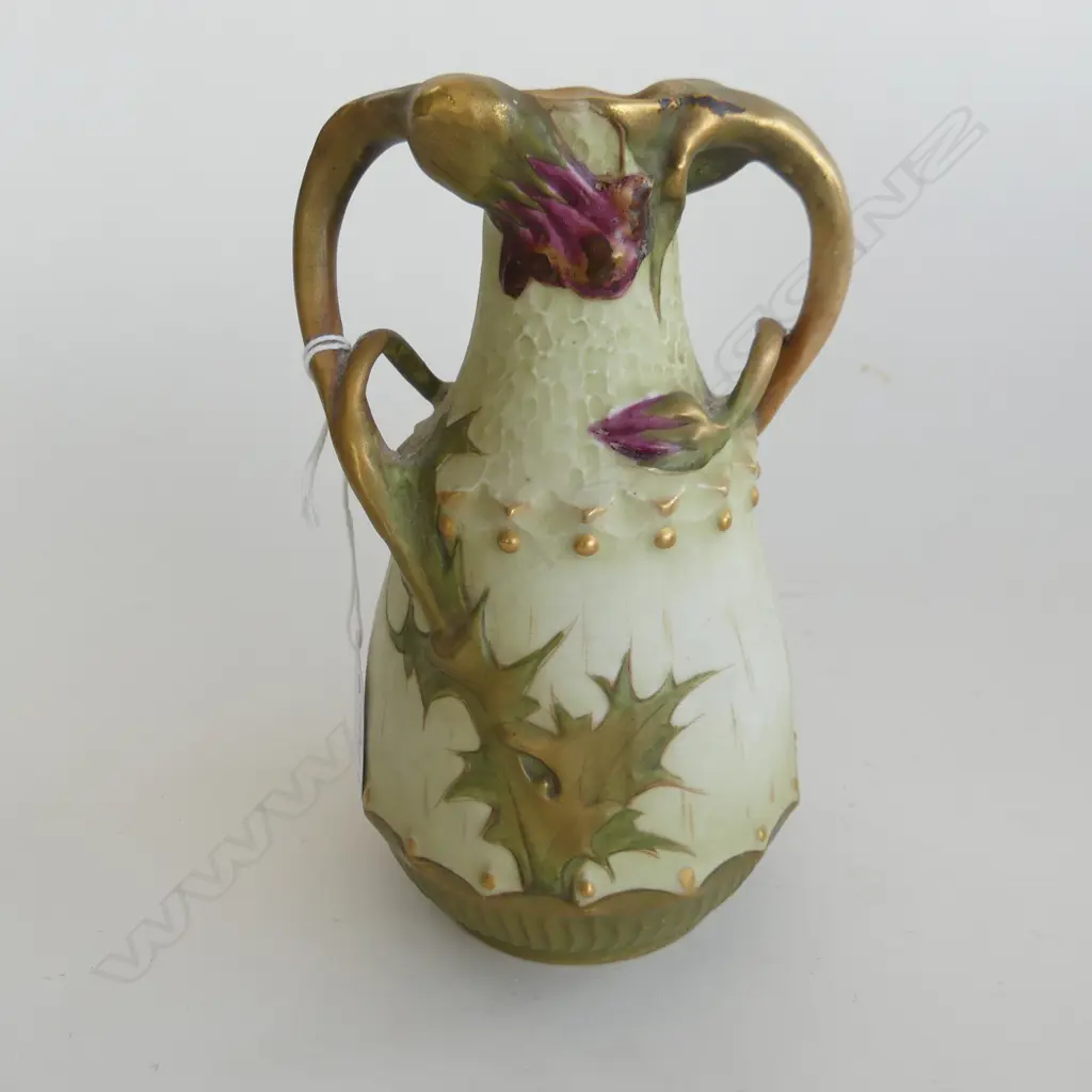 CZECK AMPHORA VASE; GILT POPPY DESIGN H.180mm Image 1++