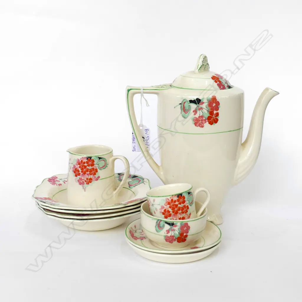 2 PART COFFEE SETS; CZECH ZWIEBELMUSTER BLUE ONION DEMITASSE COFFEE POT + 10 DEMITASSE CUPS + JUG A/F + MEAKIN Image 1++