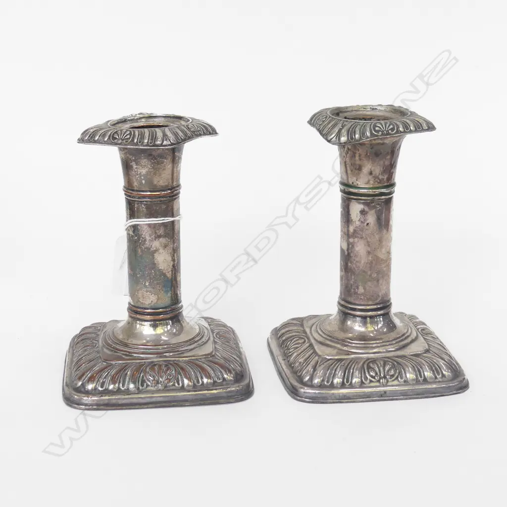 PR OLD SHEFFIELD PLATE CANDLESTICKS H.130mm Image 1++