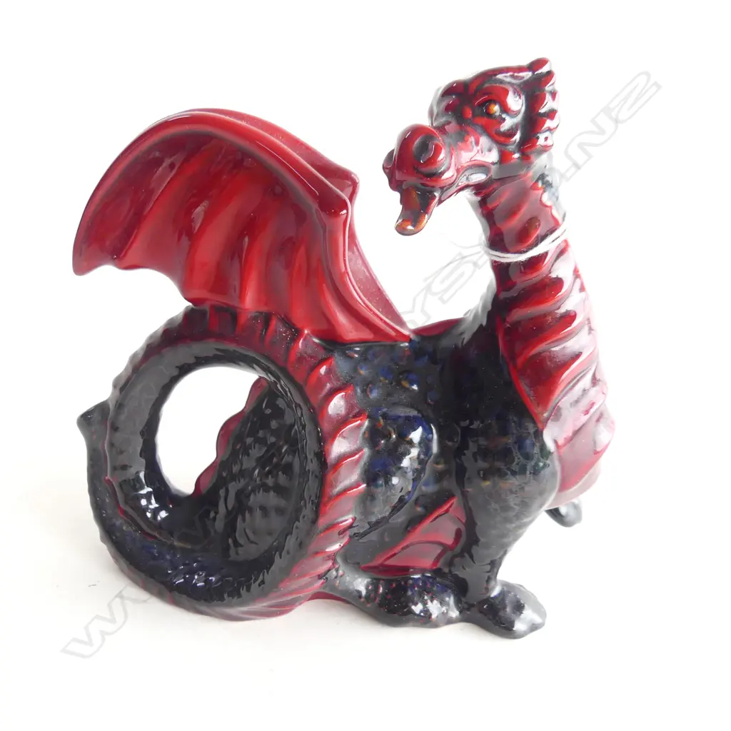 SIGNED R/DOULTON FLAMBE FIGURE OF DRAGON H140 Image 1++