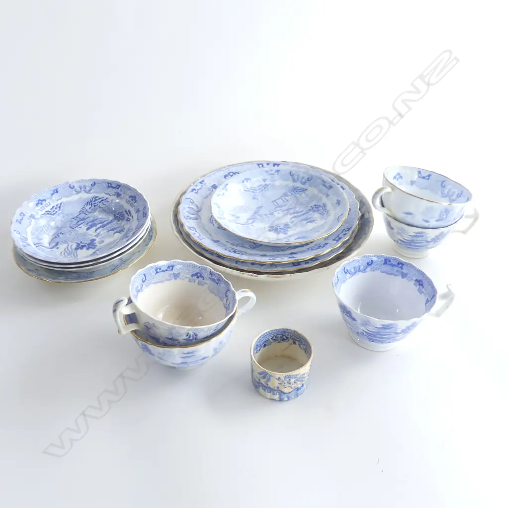 SEL. EARLY MID VICTORIAN TEACUPS  x5 & SAUCERS x5 & PLATES  x3 + small cup no handle Image 1++