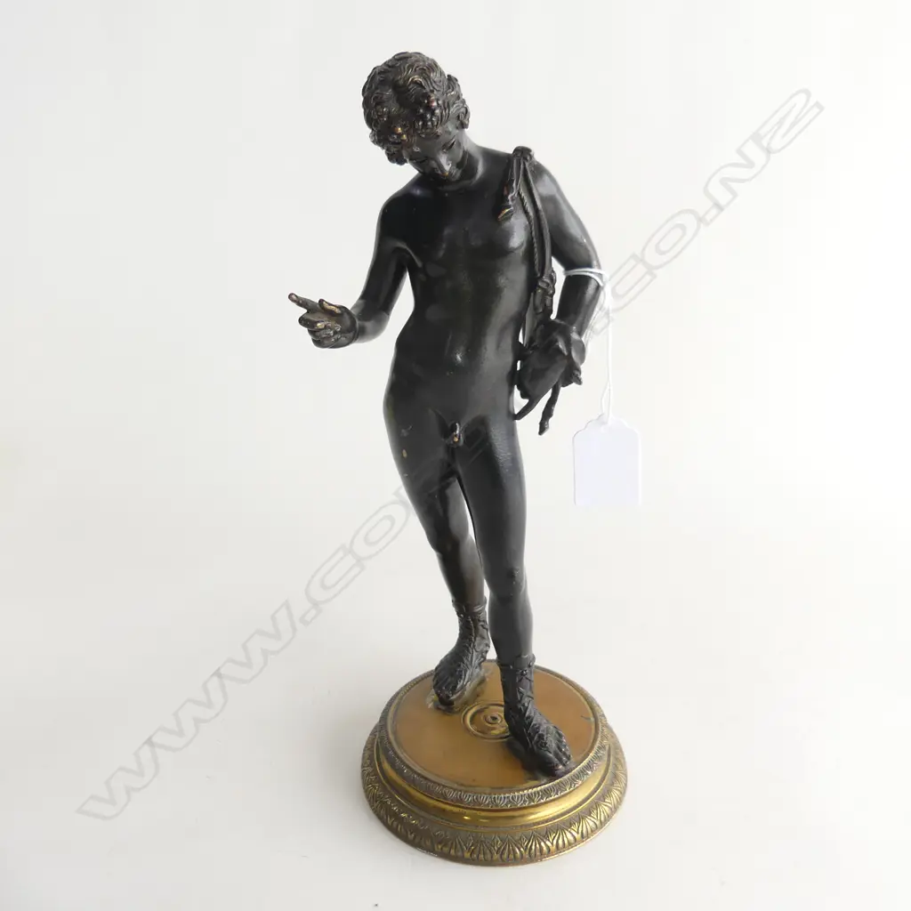 BRONZE CLASSICAL NUDE MALE FIGURE H.275mm Image 1++