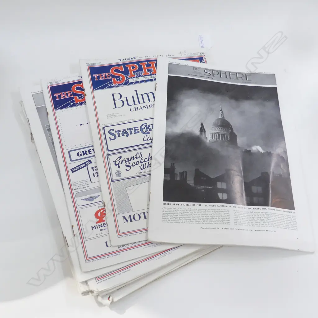 ASST. COPIES OF WWII ERA 'THE SPHERE' MAGAZINES - BATTLE OF BRITAIN ETC Image 1++