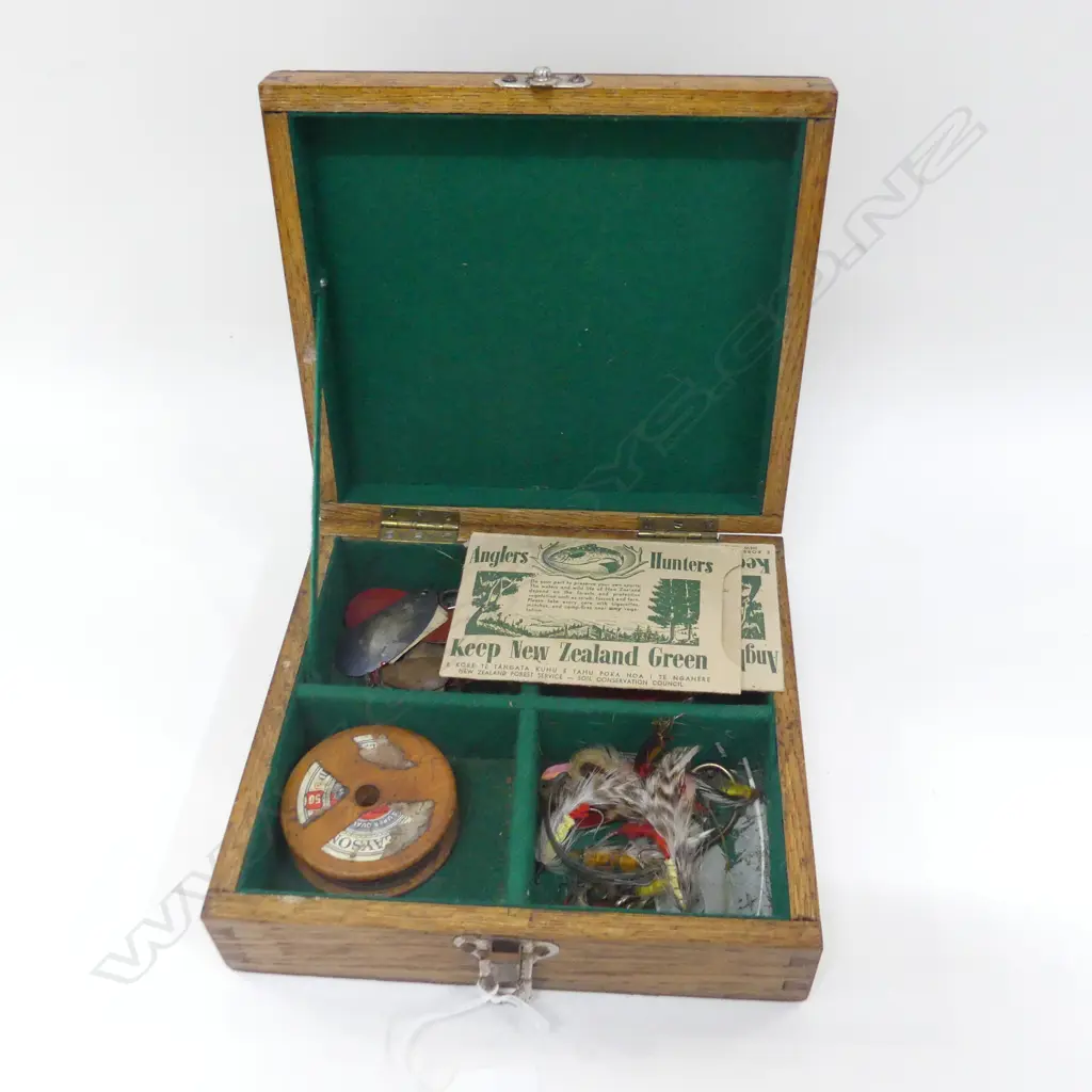BOX OF FISHING FLYS ETC.. Image 1++