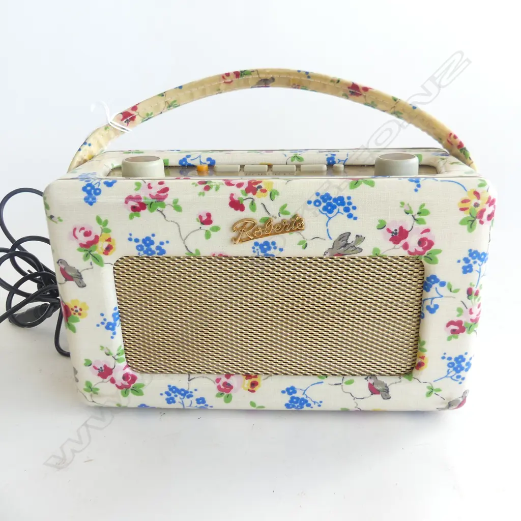 REPRO ROBERTS DAB RADIO w. CATH KIDSON FLORAL CHINTZ COVER W.250mm (WORKS) Image 1++