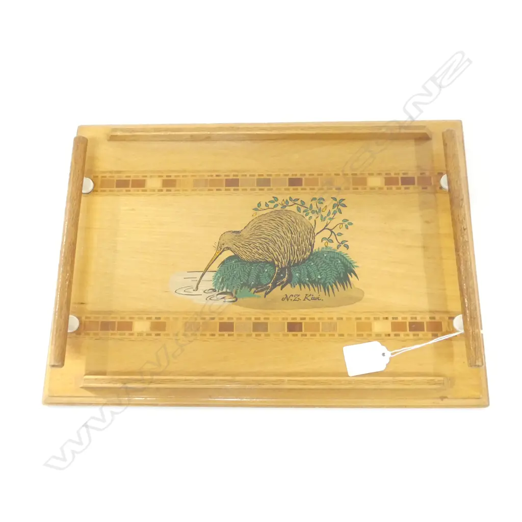 NZ KIWI WOODEN TRAY W.365mm Image 1++