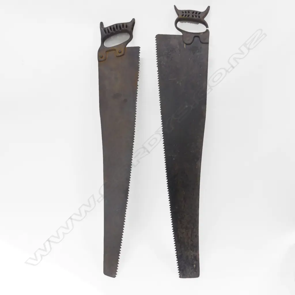 2 VINTAGE ALL METAL SAWS L.840mm Image 1++