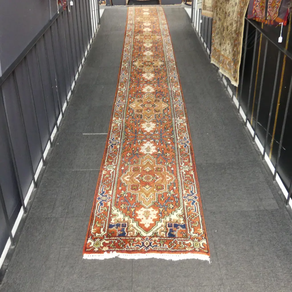 HAND KNOTTED WOOL PILE RUNNER 6800x770mm Image 1++