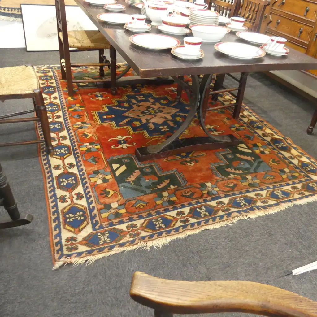 HAND KNOTTED PERSIAN WOOL RUG 2450 X 180 MM SOME FADING Image 1++
