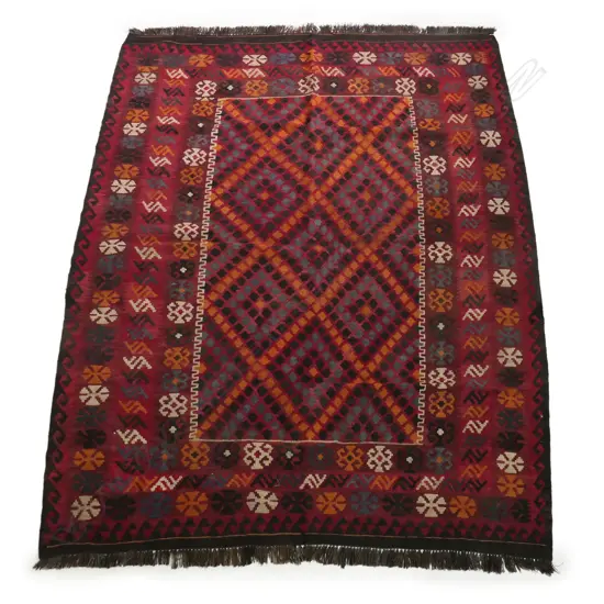HANDWOVEN KILIM RUG, GEOMETRIC PATTERN, 2330 x 1720mm