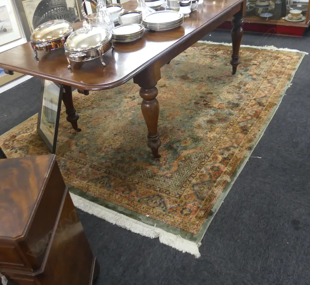 LGE MACHINE KNOTTED GREEN RUG 2720x1850mm Image 1++