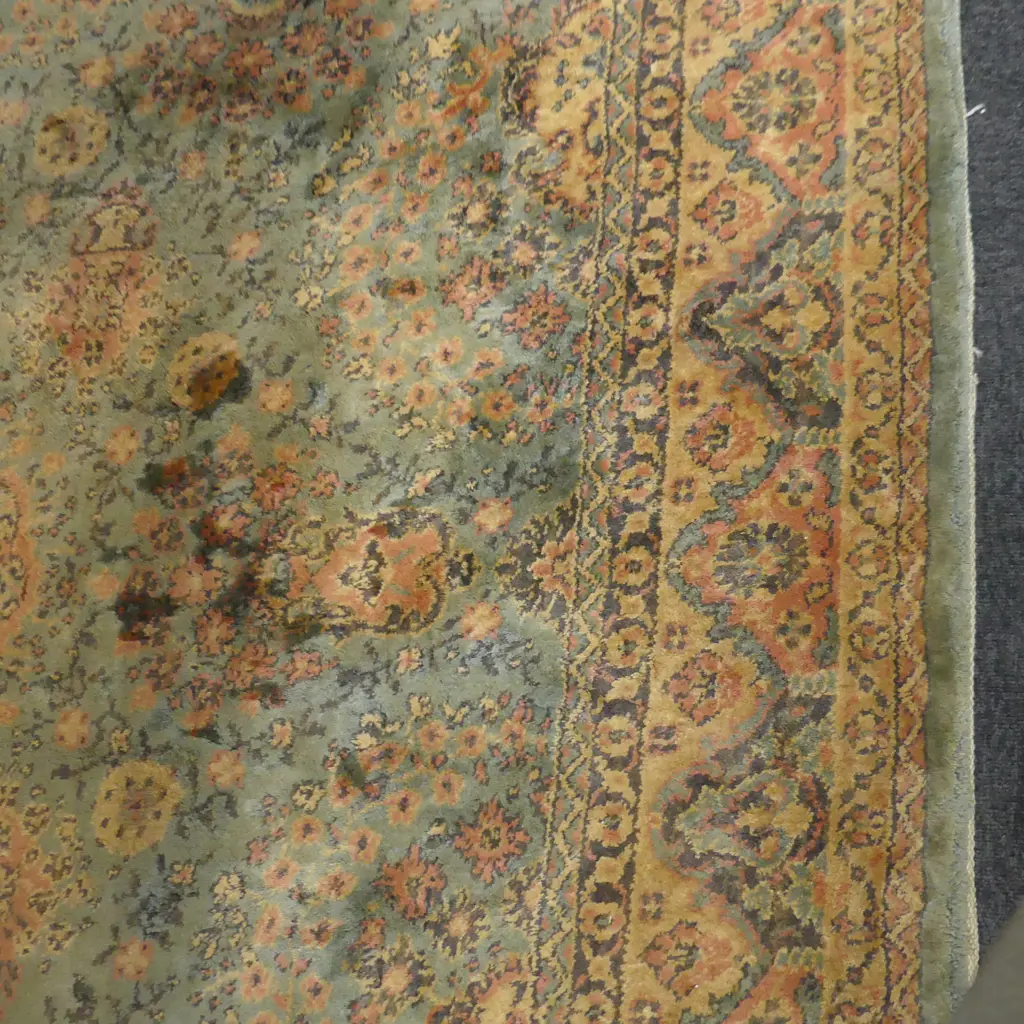 LGE MACHINE KNOTTED GREEN RUG 2720x1850mm Image 1++