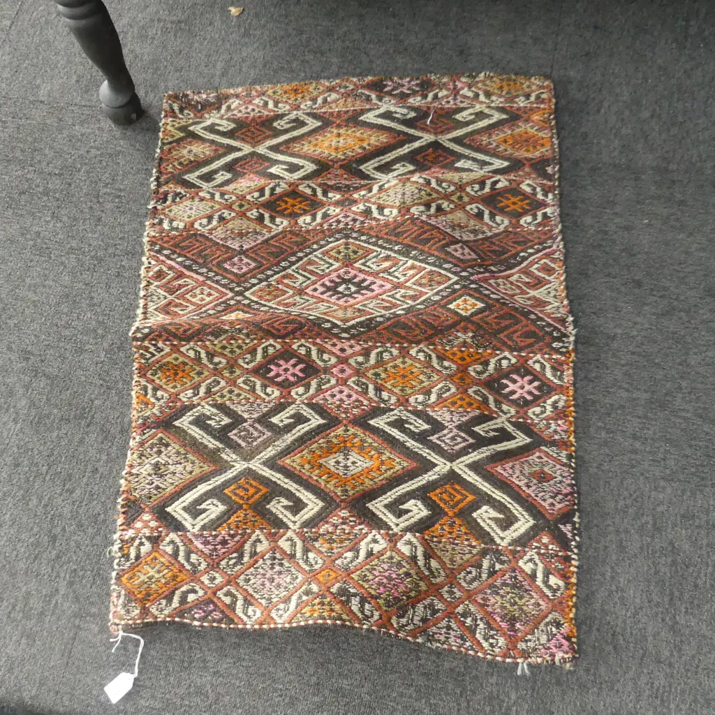OLD TURKISH KELIM GRAIN BAG / CUSHION COVER 90 X 60mm Image 1++