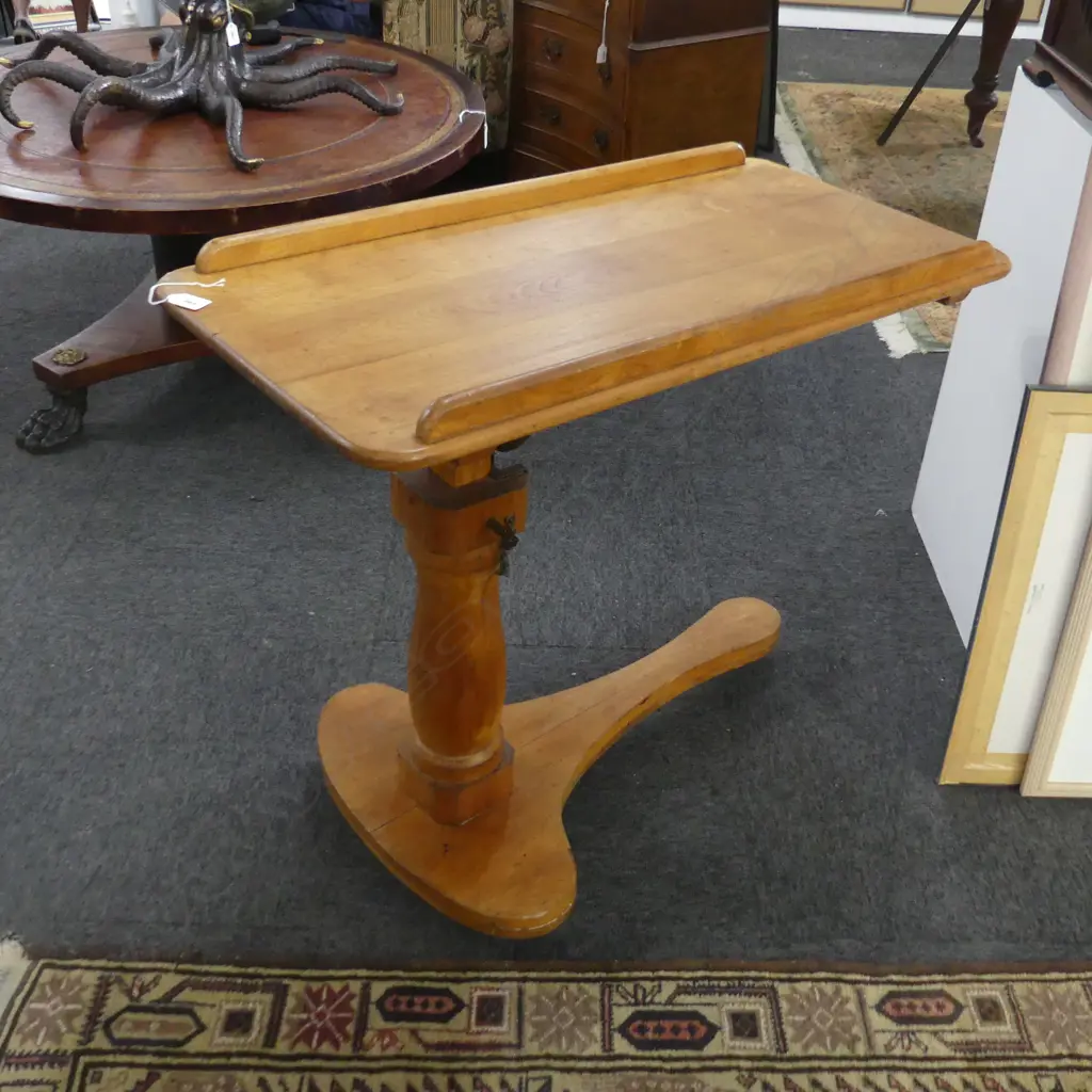 EDWARDIAN KAURI TELESCOPIC READING TABLE 840x410x730mm Image 1++