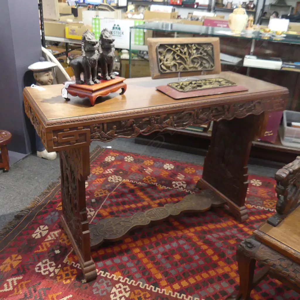 CARVED CHINESE CONSOLE TABLE Image 1++
