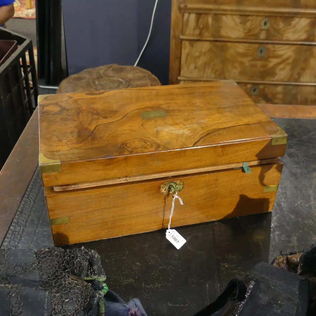 ANTIQUE WRITING BOX w. KEY W.400mm Image 1++