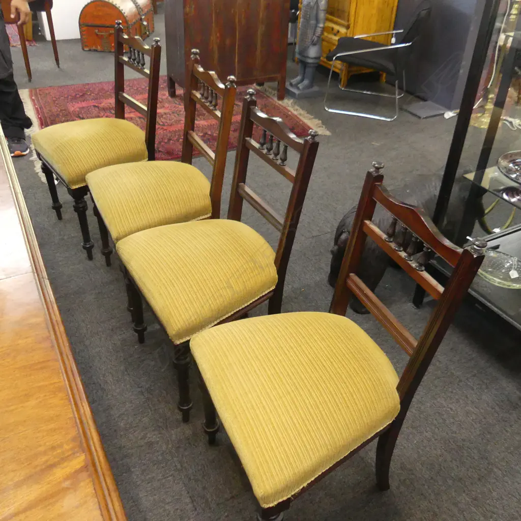4 EDWARDIAN DINING CHAIRS Image 1++