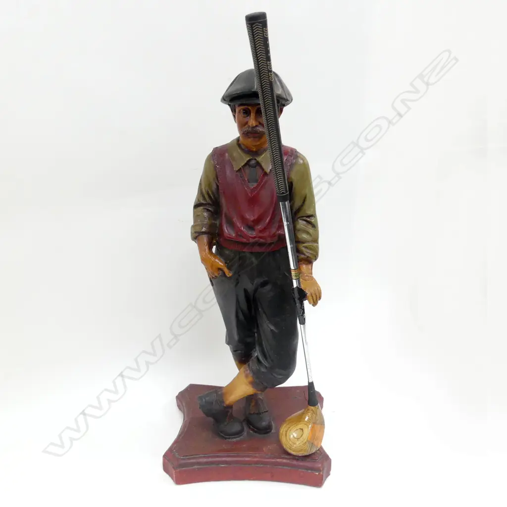 RESIN VINTAGE STYLE GOLFER H.700mm Image 1++