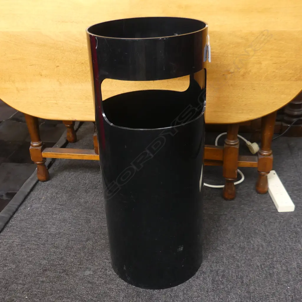 BLACK KARTELL WASTE PAPER BIN H.600mm / 250mm dia Image 1++