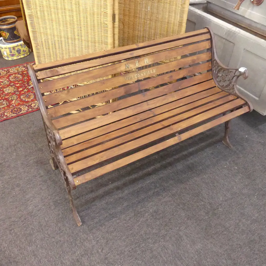 OLD METAL END BENCH SEAT W.1215mm Image 1++