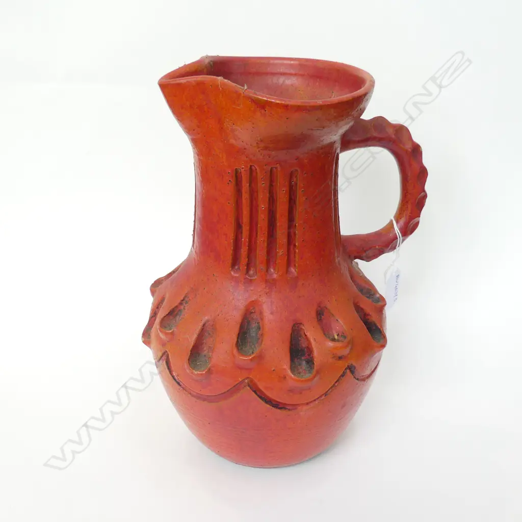 RETRO RED CERAMIC JUG H.295mm - GERMAN? Image 1++