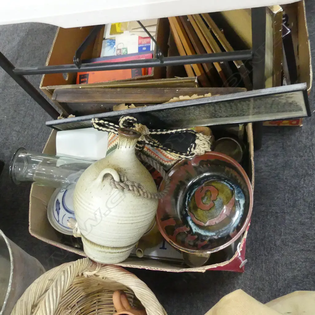 BOX LOT ASST.; POTTERY ETC Image 1++