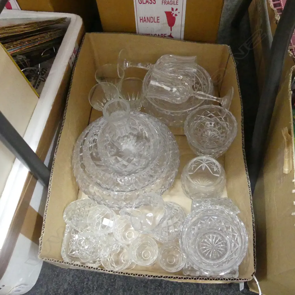 BOX LOT ASST. CRYSTAL, BOWLS, ETC Image 1++