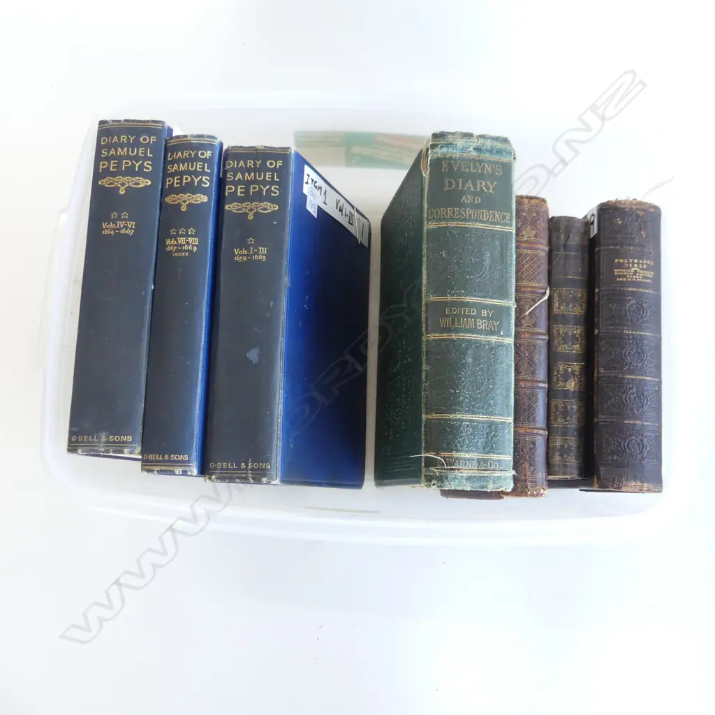 7 BOOKS; DIARY OF SAMUEL PEPYS MA.FRS; CLERK OF THE ACTS & SECRETARY TO THE ADMIRALTY VOLS 1-VIII Image 1++