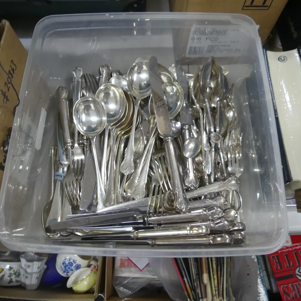 BOX LOT ASHBERRY SILVER PLATE CUTLERY Image 1++