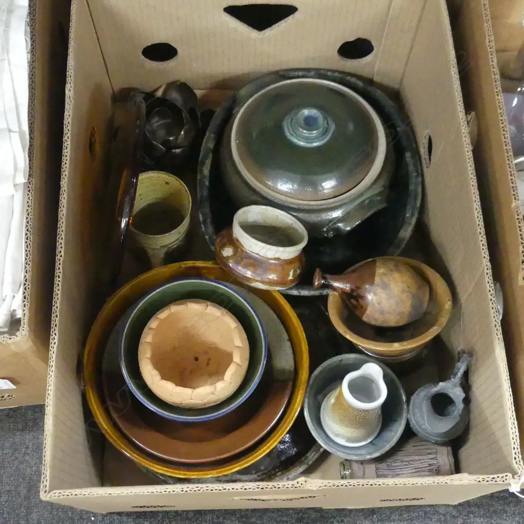 BOX LOT ASST. STUDIO POTTERY Image 1++