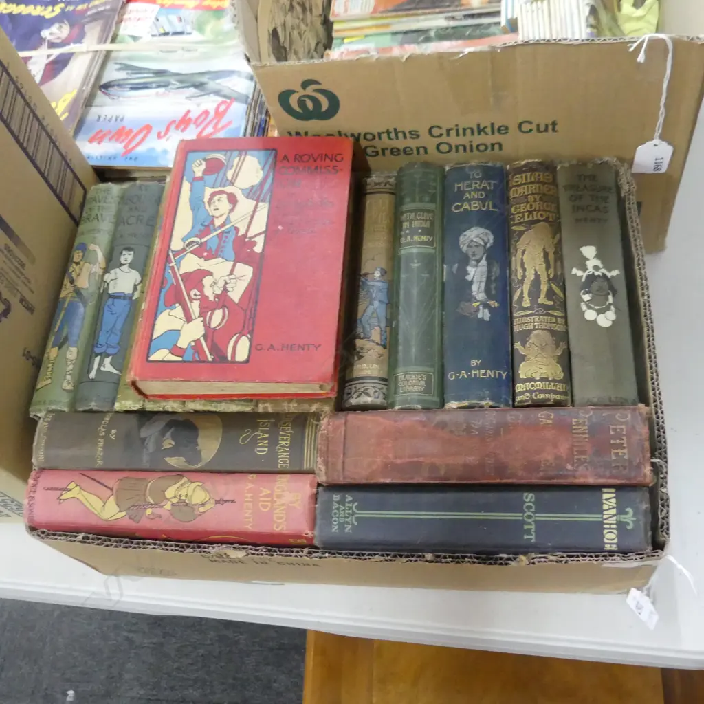 BOX LOT EARLY 20thC BOYS ADVENTURE NOVELS Image 1++