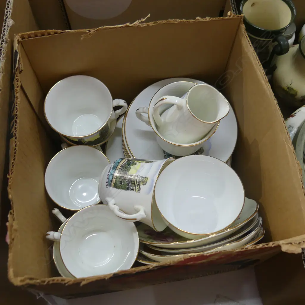 BOX LOT ASST. CHINA INCL. PALMERSTON NORTH TEA SET Image 1++