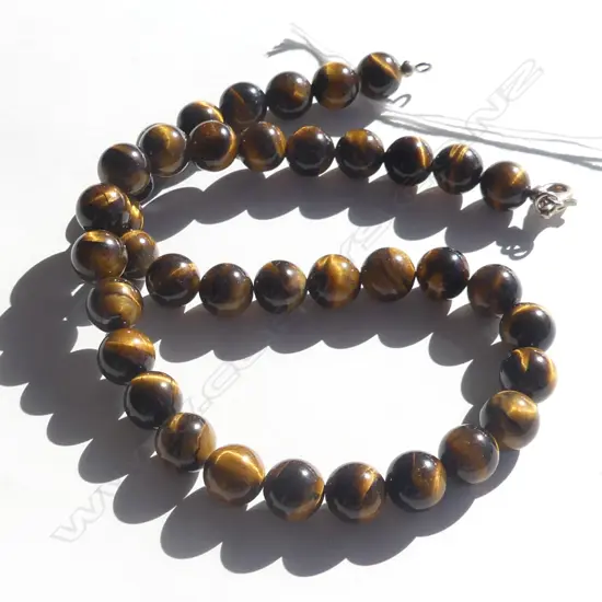 TIGERS EYE BEADED NECKLACE 10mm dia L.410mm