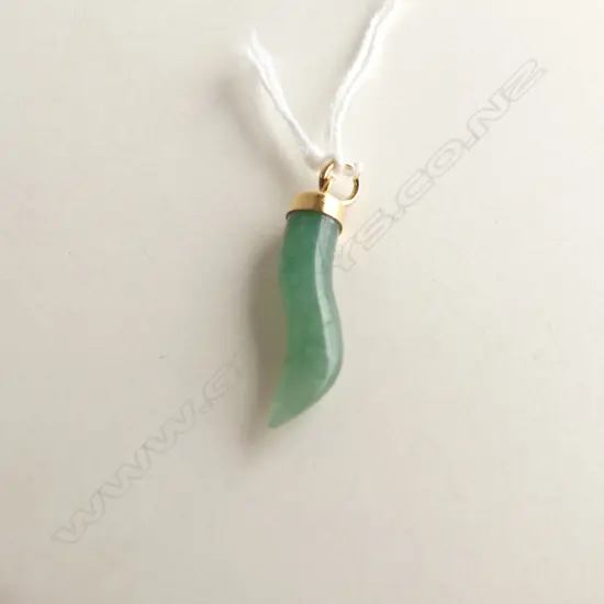 GOLD PLATED GREEN QUARTZ PENDANT 1.9GMS