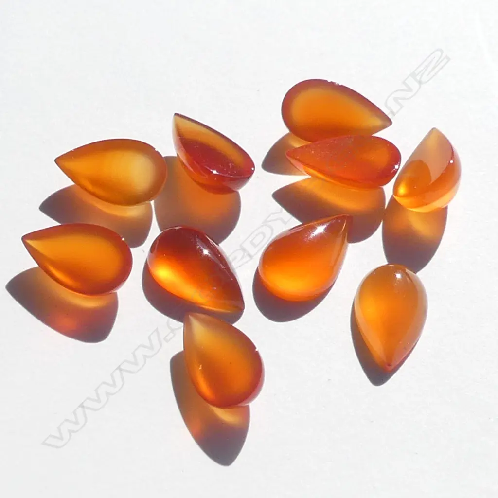 BAG 10 TEAR DROP SHAPED CARNELIAN STONES  Image 1++