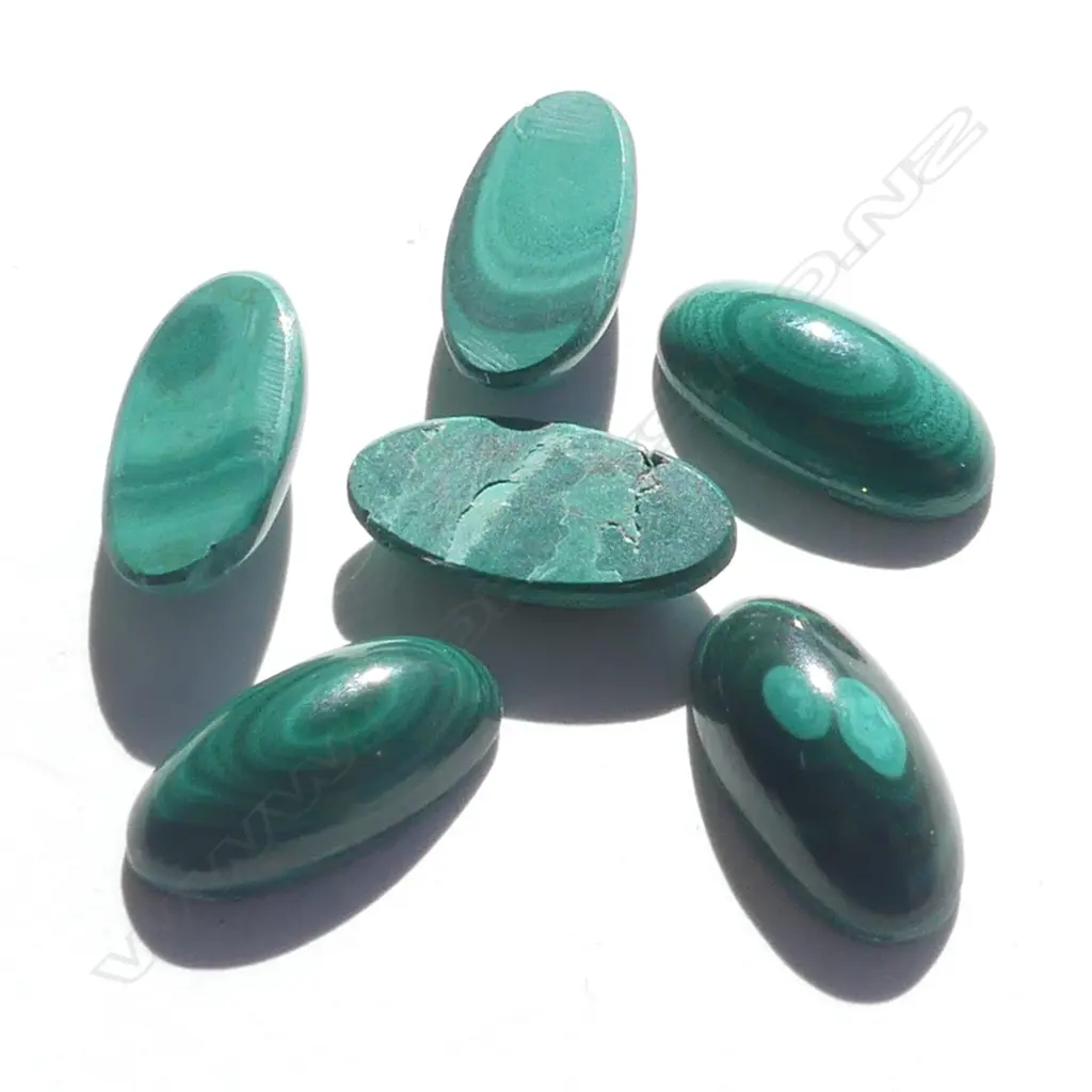 6 MALACITE CABACHON STONES Image 1++