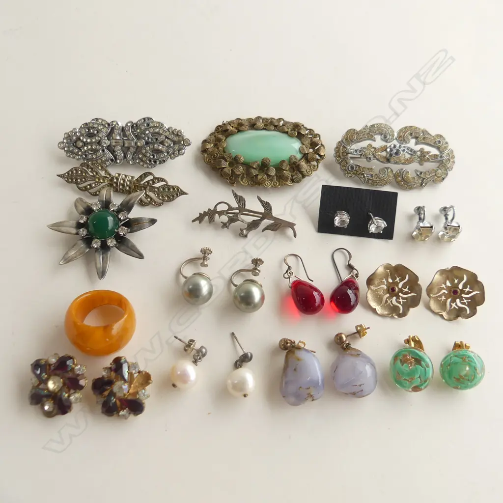 SM BAG ASST COSTUME JEWELLERY; BROOCHES, EARRINGS ETC.. Image 1++