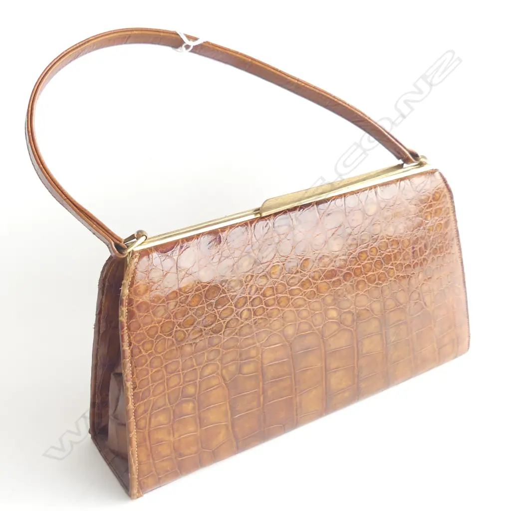 VINTAGE CROC HANDBAG W.320mm Image 1++