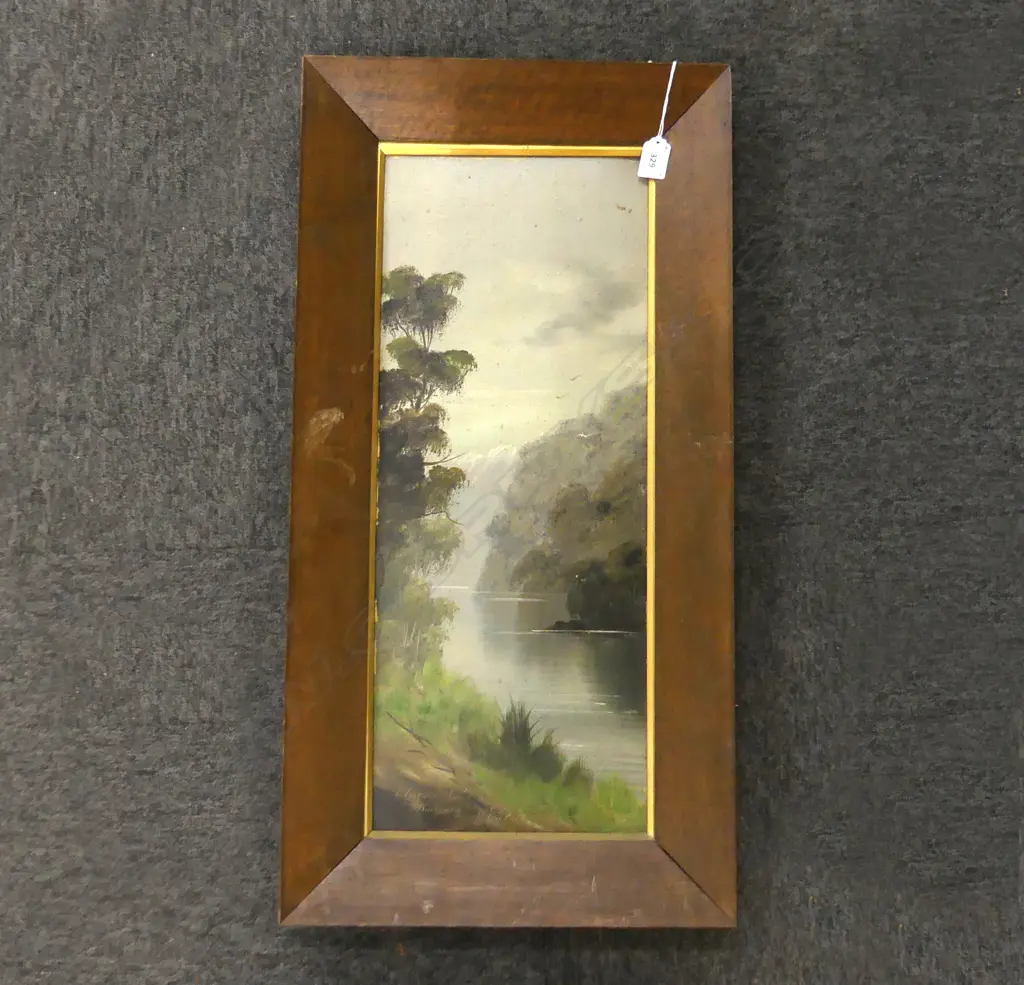 PAUL WREN 'CLARENCE RIVER, KAIKOURA, OIL ON BOARD, SIGNED  580 X 230MM Image 1++