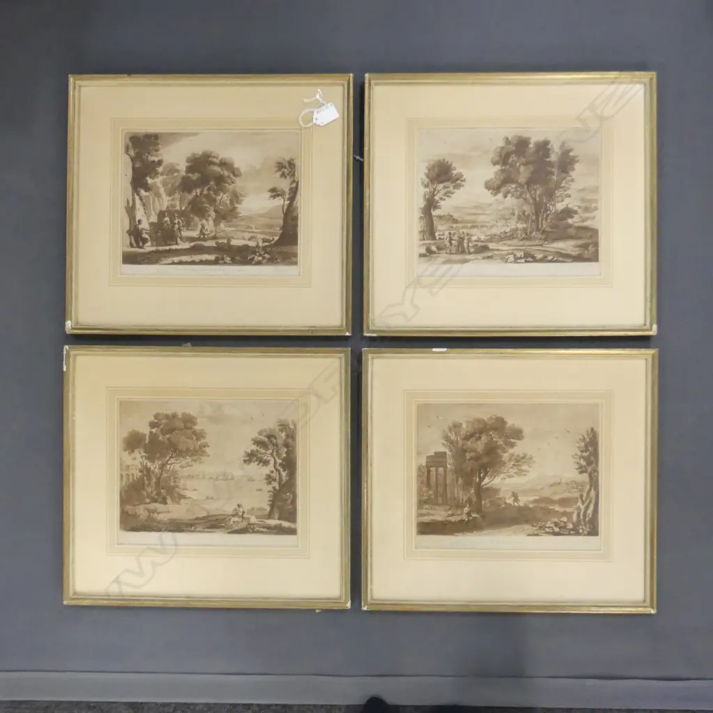 4 CLAUDE LORRAIN SEPIA ENGRAVINGS  260 X 210MM Image 1++