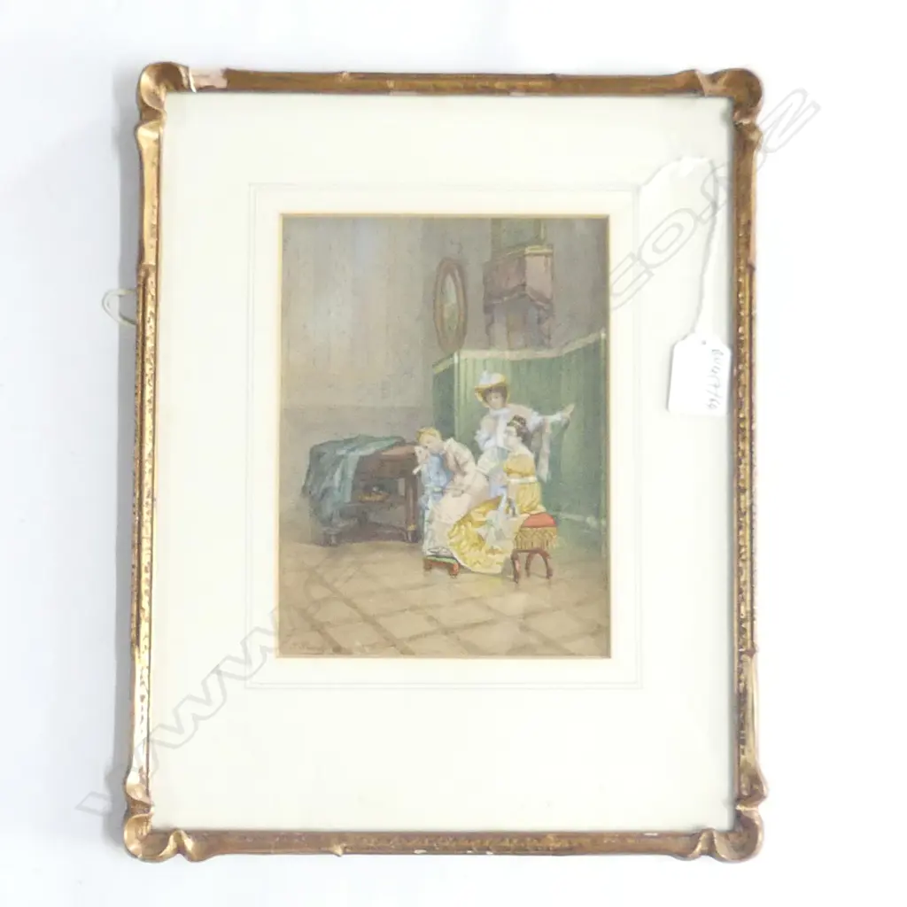 PASCUTTI, J. (Italy), Awaiting Their Call, W/C, signed & dated 1930,190mm x 140mm Image 1++