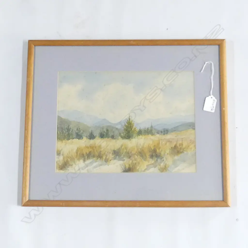 PATERSON, Dorothy (NZ 1895-), Tussocks and Mountains, W/C, signed, 220mm x 300mm Image 1++