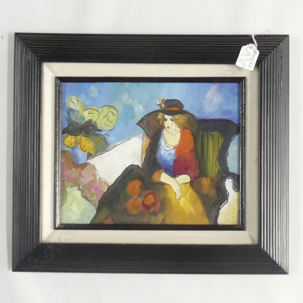 DANTOP, T. (Mexico), Lady in Armchair, Oil on canvas, signed, 200mm x 240mm Image 1++