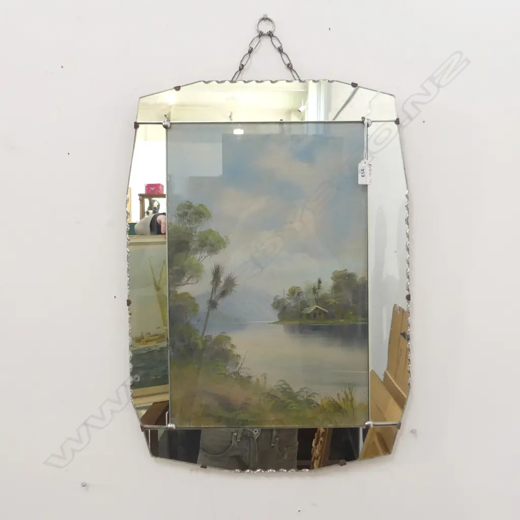 MIRROR FRAMED NZ SCENE WATER COLOUR 590 X 420MM (INC. FRAME) Image 1++