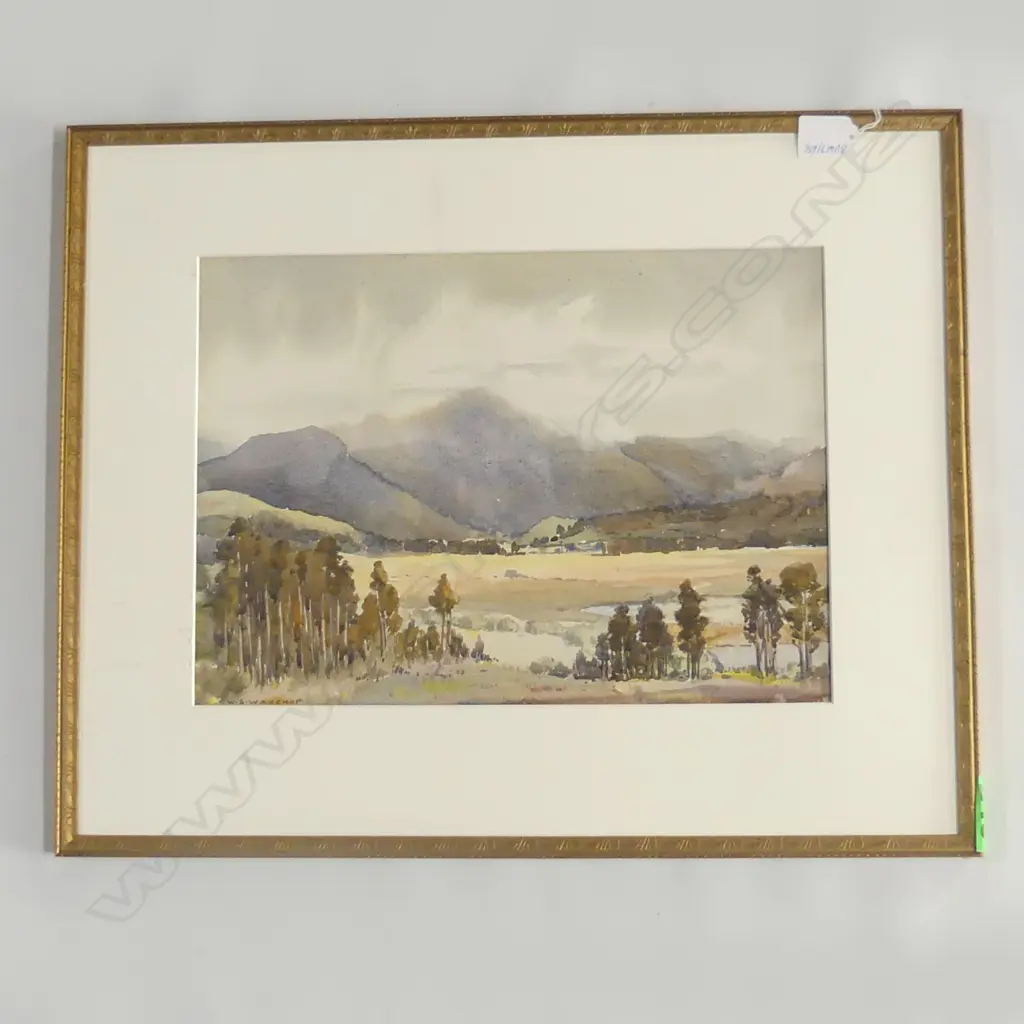 WAUCHOP, William Simon (NZ 1889-1971), Landscape with Hills, W/C, signed, 260mm x 370mm Image 1++