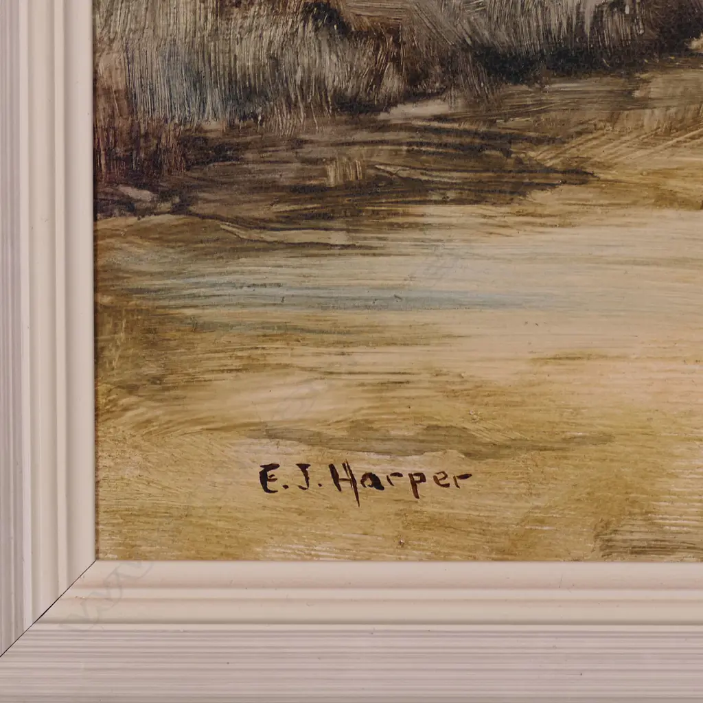 OIL SOUTH ISLAND  MOUNTAINS SIGNED EJ HARPER 600 BY 440 Image 1++